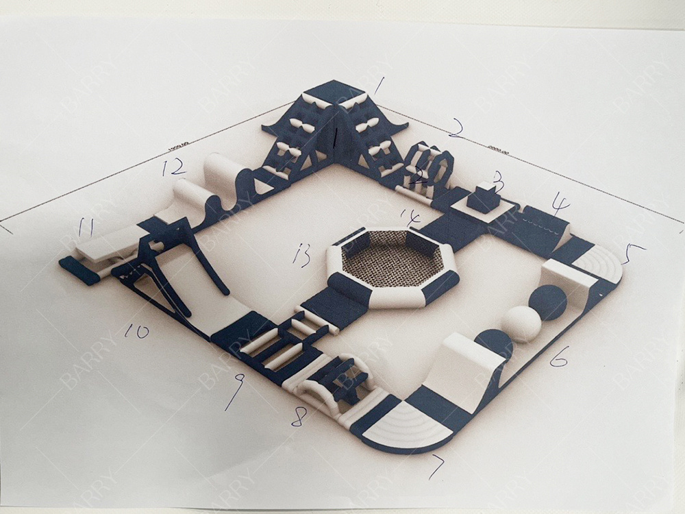 ファッションデザインインフレータブルウォーターパークインフレータブルフローティングウォーターパークビジネスサマーアクアパーク