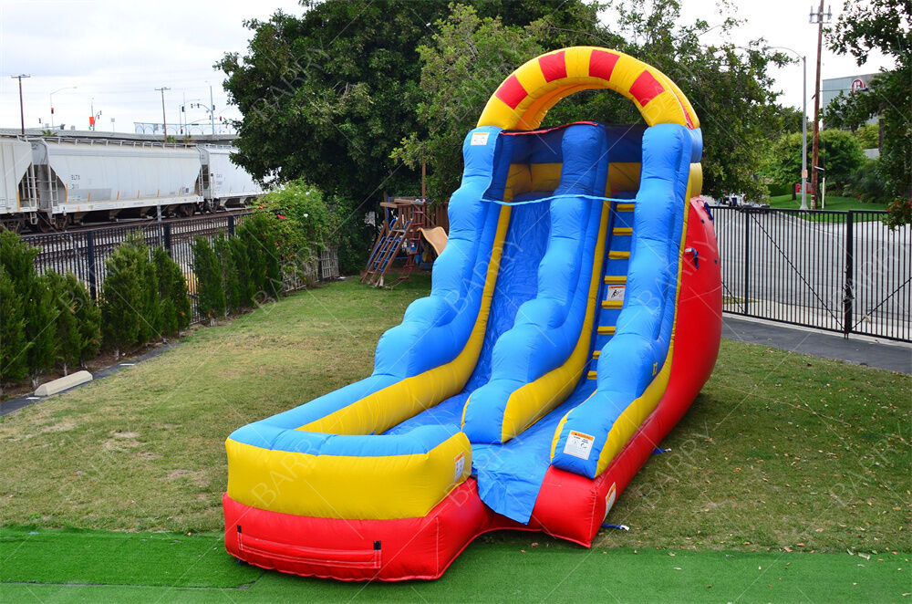 商業用15フィートデュアルレーンウォータースライド、大型プール付き子供用インフレータブルウォータースライド