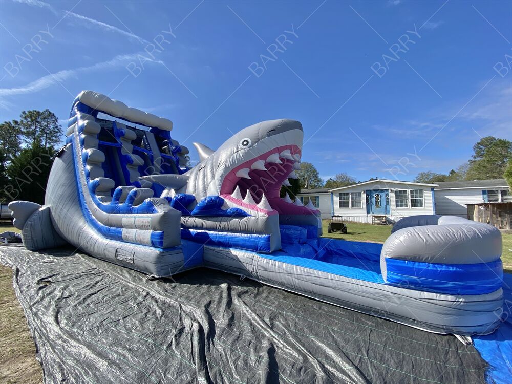 室内 室外 カスタリオ 膨張式 バウンサー サメ テーマ スライド プール 膨張式 水 ダブル スライド 子供向け
