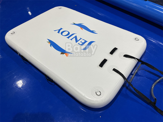 水泳またはジェットスキーボートステーションのための階段を備えたカスタマイズされた色白色充気ドックプラットフォーム