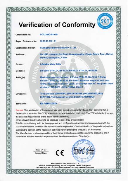 中国 Guangzhou Barry Industrial Co., Ltd 認証