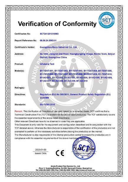 中国 Guangzhou Barry Industrial Co., Ltd 認証