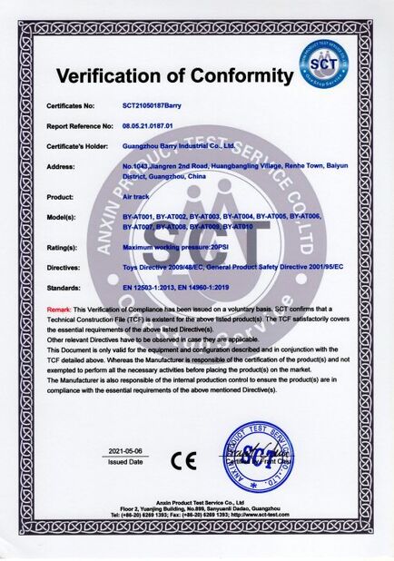 中国 Guangzhou Barry Industrial Co., Ltd 認証